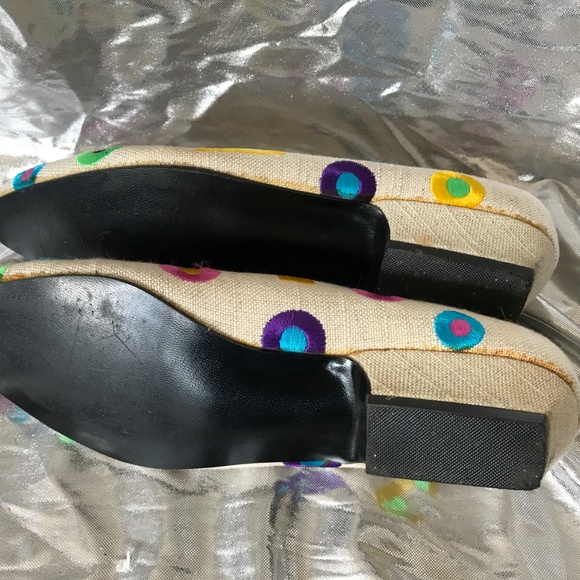 Embroidery Slipon Canvas Flats Shoes Sneakers Wedg - Picture 2 of 4